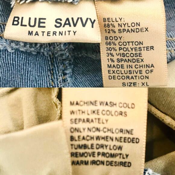 Blue Savvy Maternity Pregnancy Denim Jeans Distressed Ankle XL - Picture 3 of 4